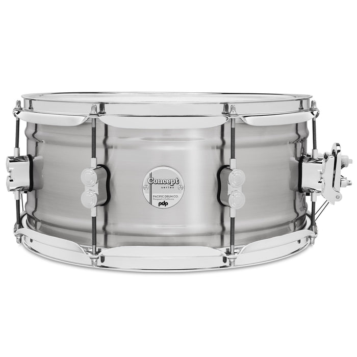 PDP By DW Concept Series 1.2mm Natural Satin Brushed Aluminum 6.5x14 Snare Drum (PDSN6514NBAC)