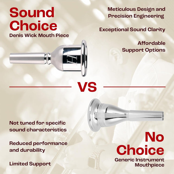 Denis Wick Heritage Tuba Mouthpiece Silver-Plated, 2186-4L - Thinned Walls & Balanced Mass for Focused Tone & Easy Articulation - Medium-Large Shank - Solo Band & Orchestral - 30.5 x 6.9 x 8.27mm