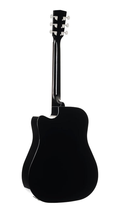 Cort EARTH60CEBK Earth 60 Acoustic-Electric Dreadnought Guitar Black Gloss
