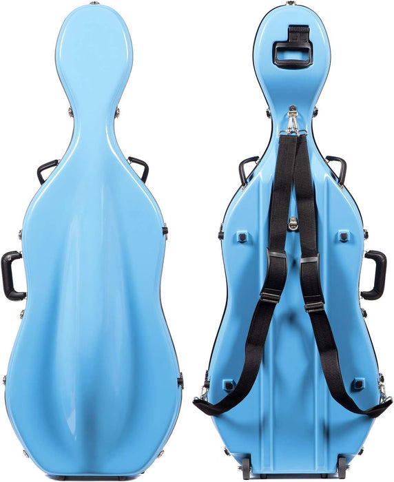 Bobelock 2000W Sky Blue Fiberglass 4/4 Cello Case