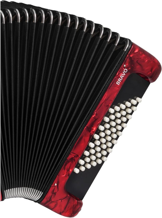 Hohner Bravo II 48 Chromatic Piano Key Accordion - Red (BR48RED)