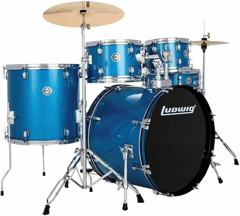 Ludwig 5 Piece Accent"Drive" Drum Set (Blue Foil)