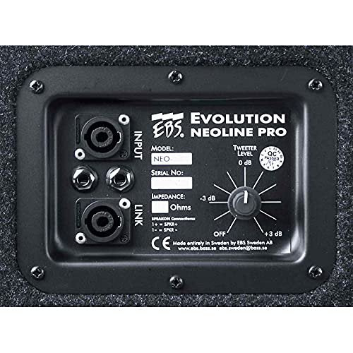 EBS NeoLine 2x12" Bass Speaker Cabinet - 8-Ohm, 600W RMS, Neodymium Speakers with Tweeter, Lightweight 46.9 lbs, Dual Speakon, Steel Grill, 5-Year Warranty