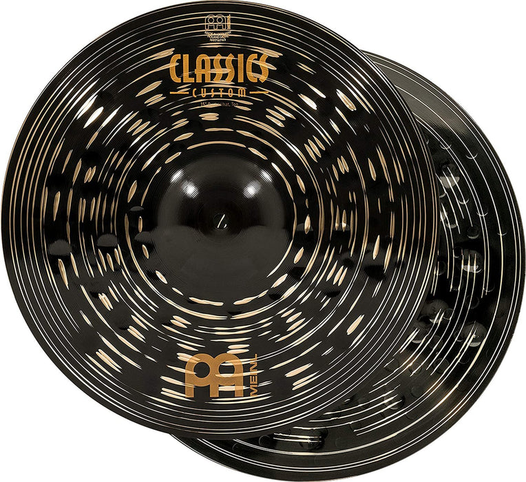 Meinl 14" Hihat (Hi Hat) Cymbal Pair - Classics Custom Dark - Made in Germany, 2-YEAR WARRANTY (CC14DAH)