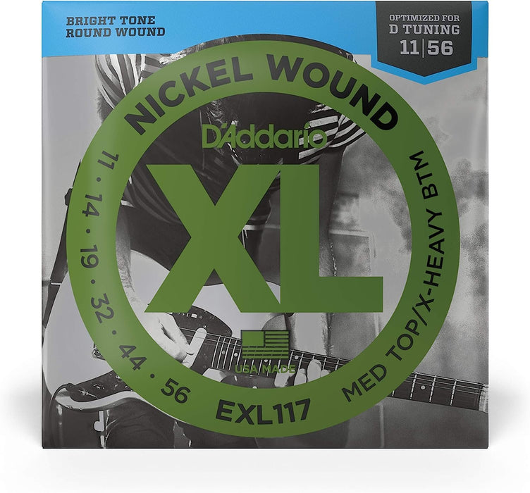 D'Addario Electric Guitar Strings for Drop D Tuning - 3 Packs (EXL117)