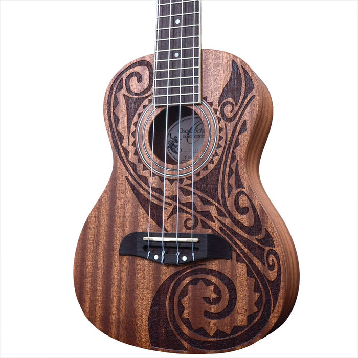 Oscar Schmidt Concert Ukulele, Natural Mahogany Maori (OU2TAT-A-U)