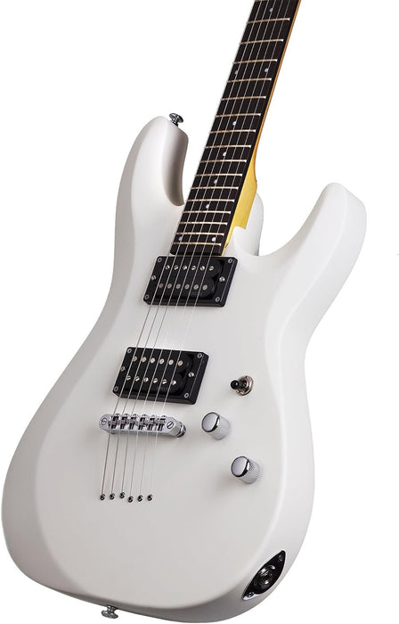 Schecter C-6 Deluxe Solid-Body Electric Guitar - Satin White (432)