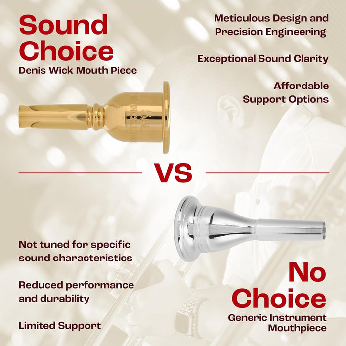 Denis Wick Heritage Trombone Mouthpiece Gold-Plated 3180G-5BS Small Shank