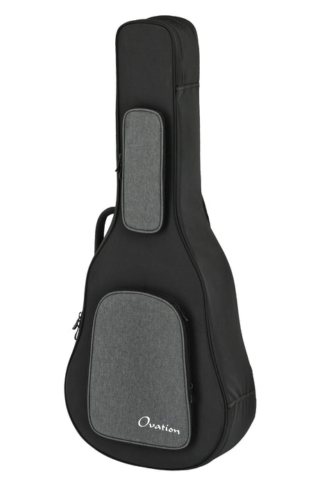 OVATION Guitars Guitar Soft Case - Fits Deep Contour/Mid-Depth/Super Shallow Models - 20mm Soft Grip Padding Lint Free - Backpack Straps - Black/Charcoal