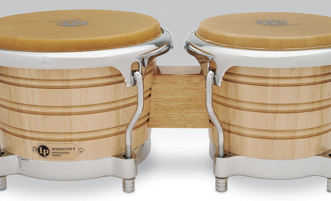 Latin Percussion LP Generation II® Bongos, Natural/Chrome