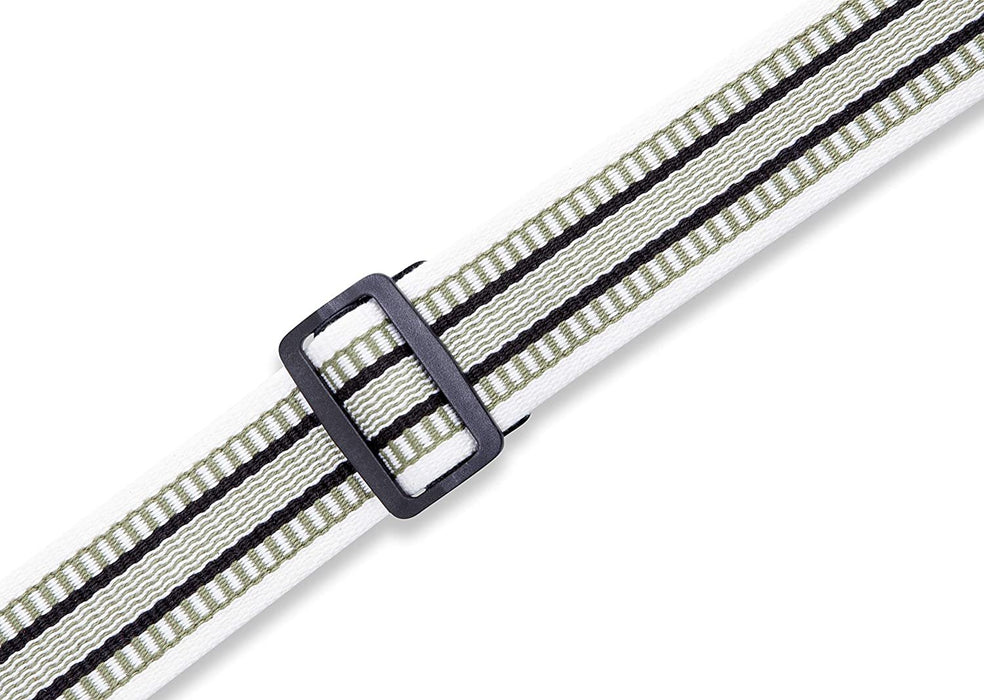 Levy's Leathers 2" Cotton Guitar Strap Grasshopper Design; Green, White, and Black (MC8VIN-008)