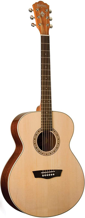 Washburn Harvest Grand Auditorium Acoustic Guitar, Natural Gloss (WG7S-A-U)