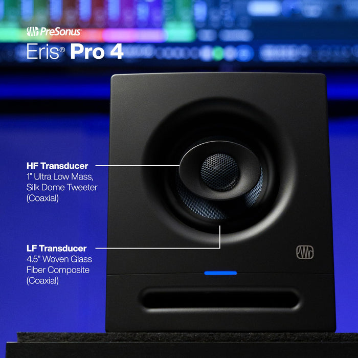 PreSonus Eris Pro 4 Studio Monitor — Bi-Amped Active Coaxial 4.5-inch