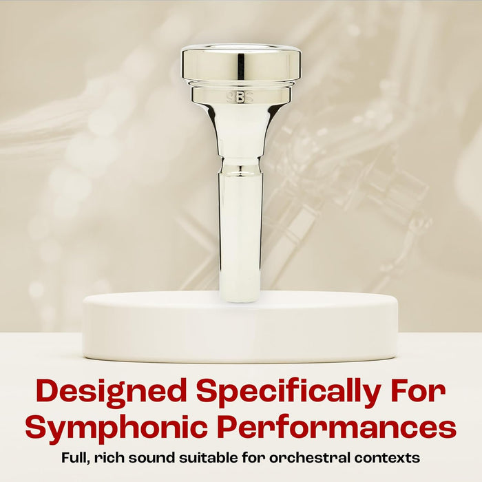 Denis Wick Classic Trombone Mouthpiece Silver Plated, 5880-12CS - V-Type Design for Balanced Tone & Smooth Response - Small Shank Fitting Trombone Accessory 24.7 x 6.5 x 6.1mm
