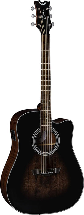 Dean Guitars 6 String St Augustine Dreadnaught Cutaway Solid Top Acoustic/Electric Guitar, Right, Satin Vintage Black Burst (SA DREAD CE VB)