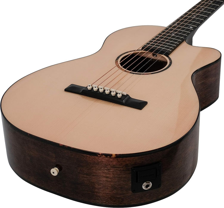 Recording King 6 String Acoustic-Electric Guitar, Right, Gloss Natural (RP-G6-CFE5)