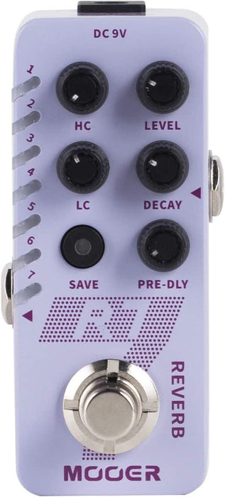 MOOER R7 Reverb 7 Different, Rich and Classic Reverb Types from the Church to Cave Reverb in a Compact Metal Shell with High Cut, Low Cut, Trail On Function…