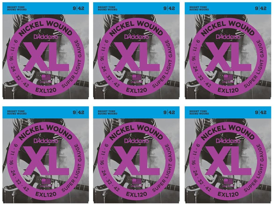 D'Addario EXL120 Super Light Electric Guitar Strings - 6 pack