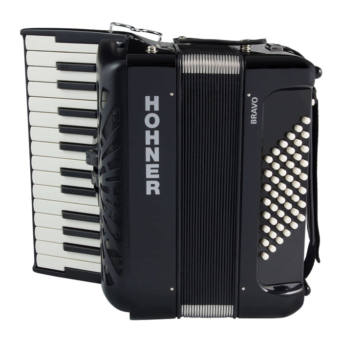 Hohner Bravo II 48 Chromatic Piano Key Accordion (Black)