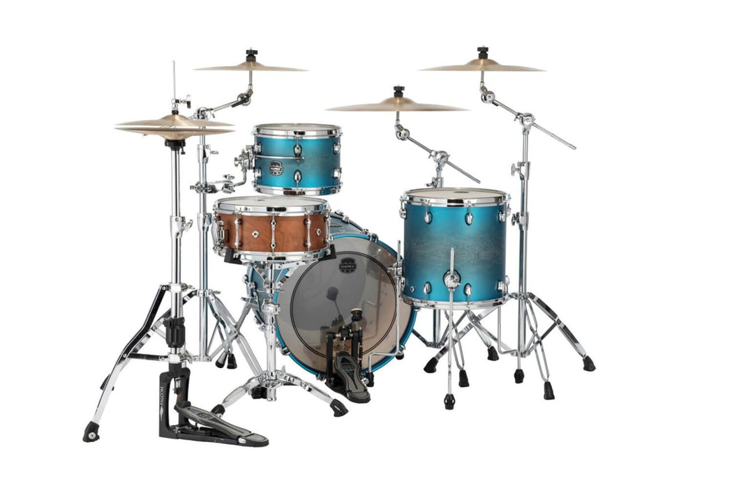 Mapex Saturn Evolution Hybrid Straight Ahead 3-Piece Rock Shell Pack - Exotic Azure Burst (SE401XHPT)