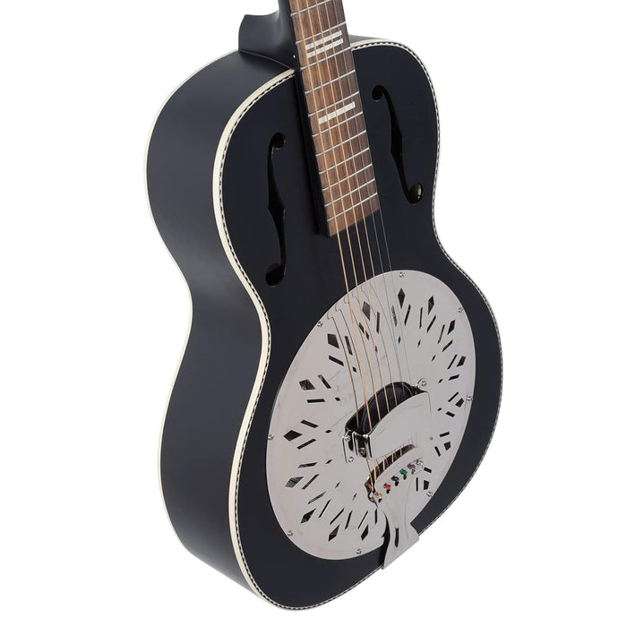 Recording King 6 String Resonator Guitar, Right, Matte Black (RPH-R2-MBK)