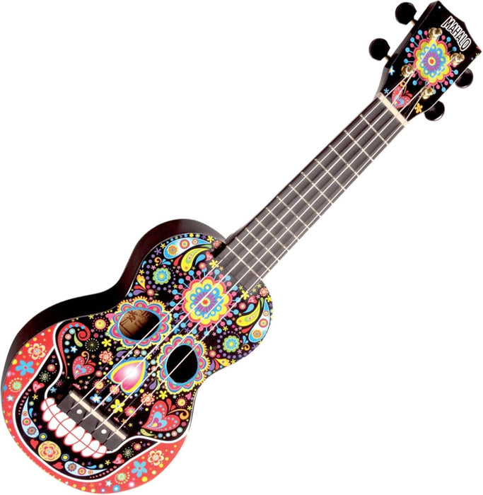 Mahalo Ukuleles MA1SK bk Dia de Muertos Ukulele, Soprano