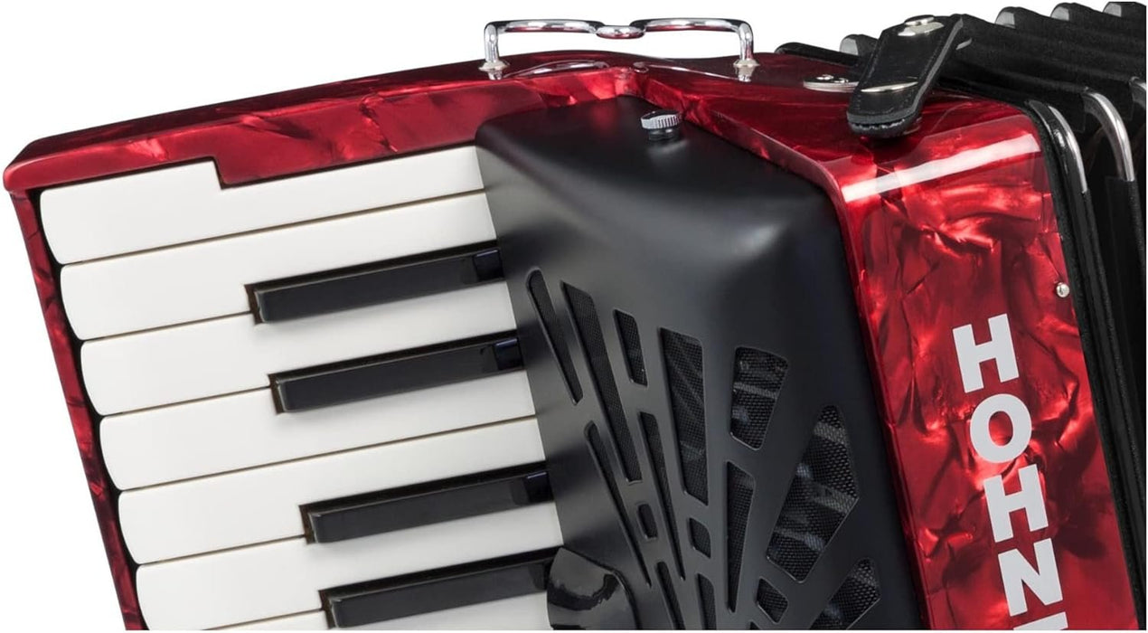 Hohner Bravo II 48 Chromatic Piano Key Accordion - Red (BR48RED)