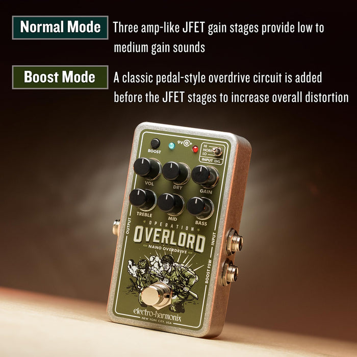 Electro-Harmonix Nano Operation Overlord Allied Overdrive Pedal