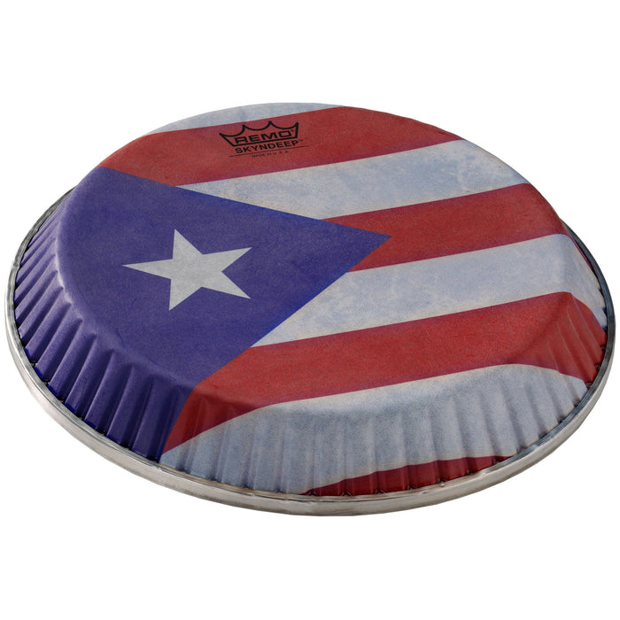 Remo Conga Drumhead, Symmetry, 12.50" D1, SKYNDEEP®, Puerto Rican Flag" Graphic
