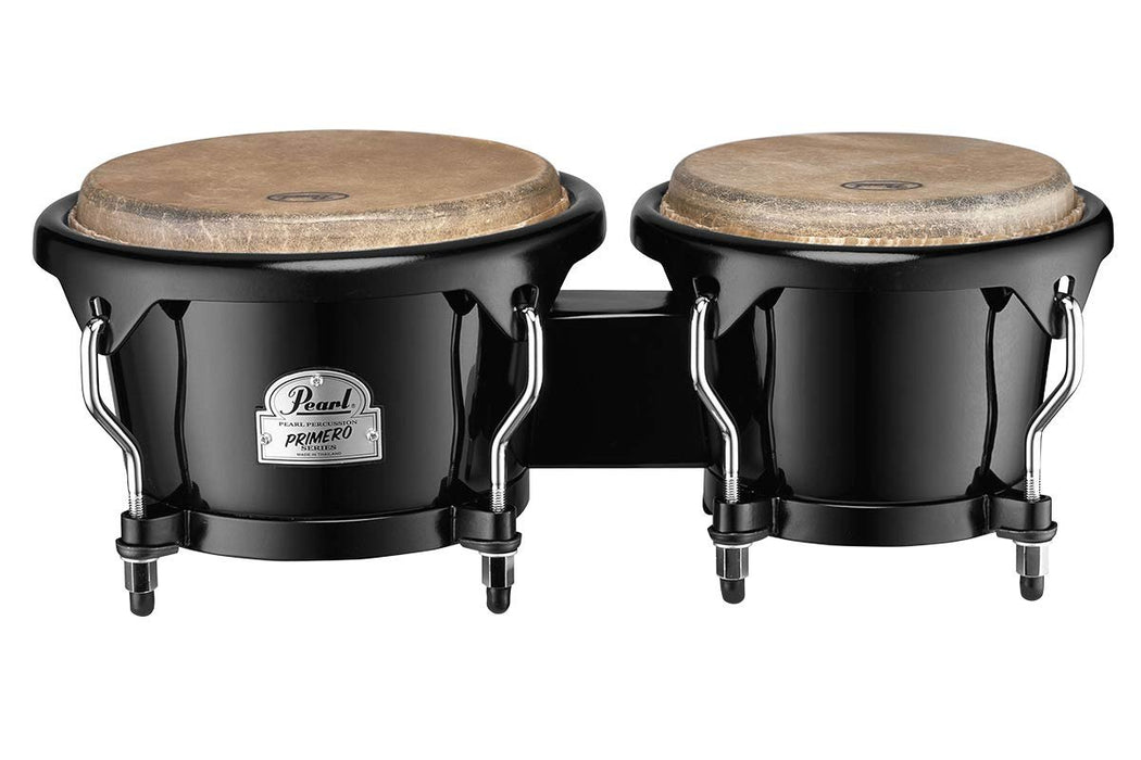 Pearl Primero Fiberglass Bongos w/ 6" and 7" drums, Bistre Black (PFB100602)