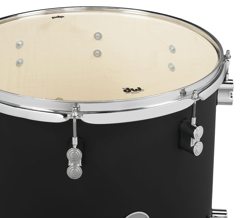 Pacific Drums & Percussion PDP Concept Maple Bop 3-Piece, Satin Black Drum Set Shell Pack (PDCM18BPBK)