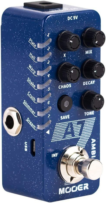 MOOER R7 Reverb 7 Different, Rich and Classic Reverb Types from the Church to Cave Reverb in a Compact Metal Shell with High Cut, Low Cut, Trail On Function…