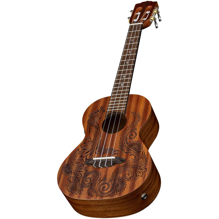 Luna Henna Dragon Mahogany Tenor Ukulele with Preamp and Gigbag