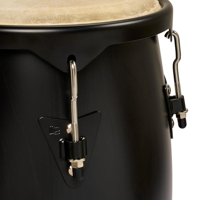 Latin Percussion LP646NYII City II Series Conga Set with Double Stand 10” & 11” Black