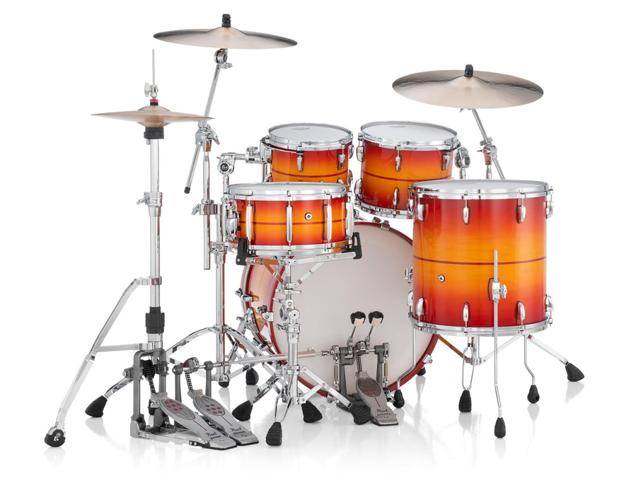 Pearl Masters Maple Gum 4 Piece Shell Pack In Sunburst W/Redstripe (MMGC924XESPS/C857)