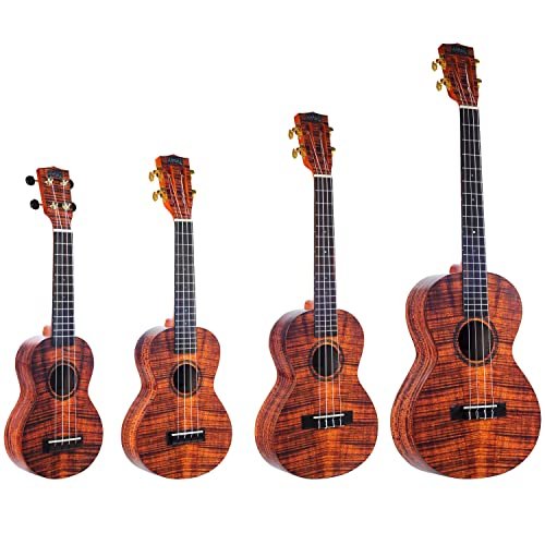 Mahalo Artist Elite Series Baritone Ukulele Photo Flame Koa With Bag (MA4KA-U)