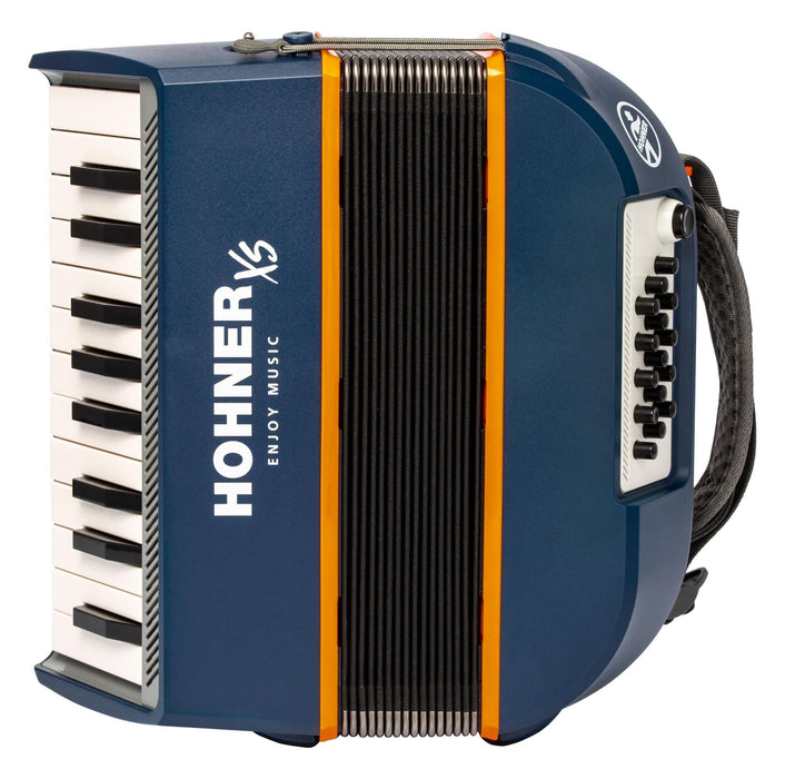 Hohner Chromatic 21-key, 15 button XS Child Accordion - Dark Blue/Orange (XSDBL)