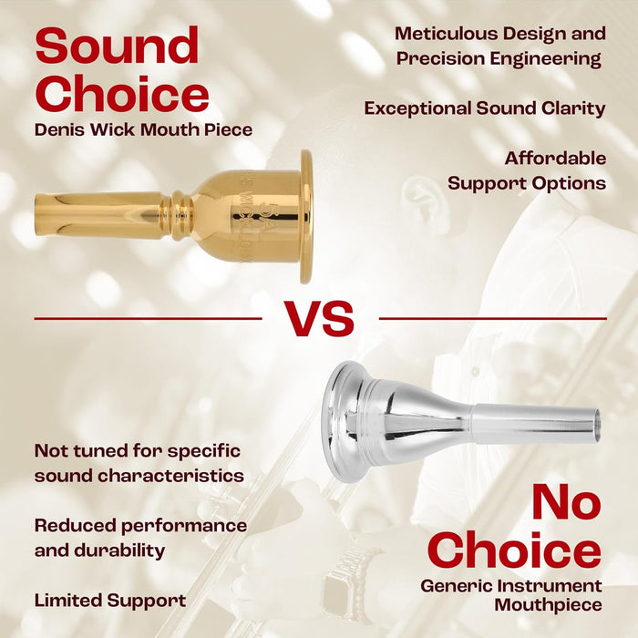 Denis Wick Heritage Trombone Mouthpiece Gold-Plated 3180G-5BS Small Shank
