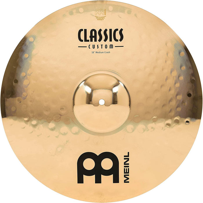 Meinl 18" Medium Crash Cymbal - Classics Custom Brilliant - Made in Germany, 2-YEAR WARRANTY (CC18MC-B)