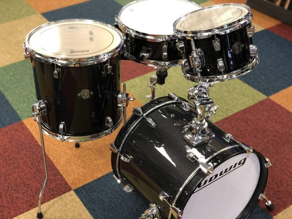 Ludwig Breakbeats by Questlove 4-Piece Shell Pack with Snare Drum - Black Gold Sparkle