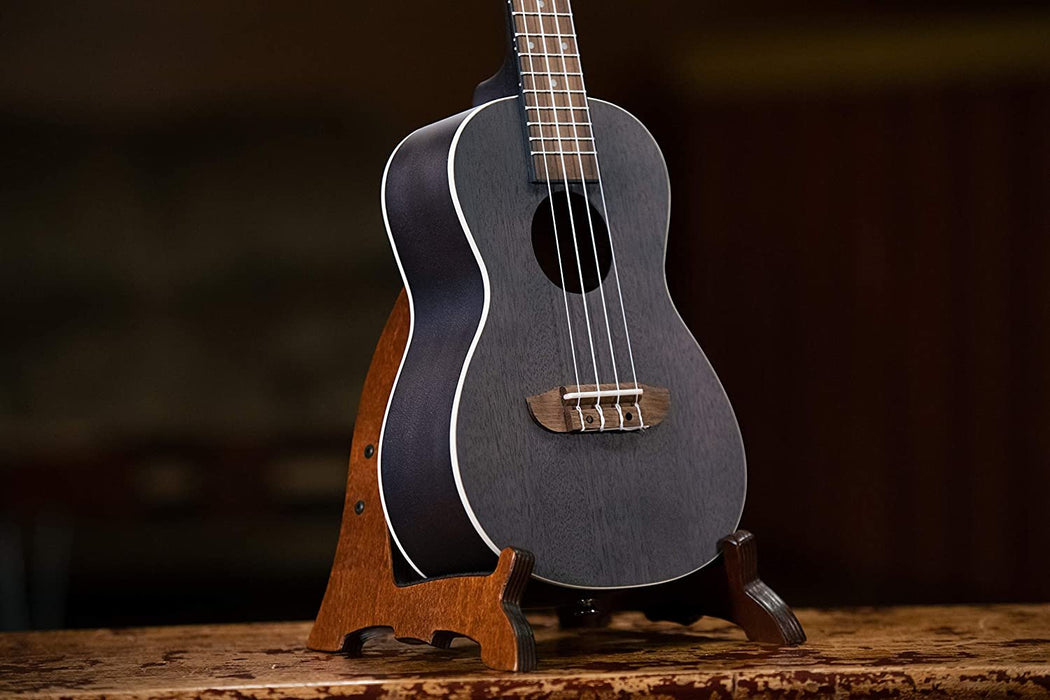 Ortega Guitars, 4-String Earth Series Concert Ukulele, Right, Transparent Black, Acoustic (RUCOAL)