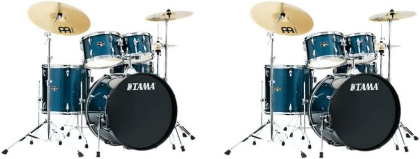 Tama Imperialstar Complete Drum Set - 5-Piece - 22 Inches Kick - Hairline Blue