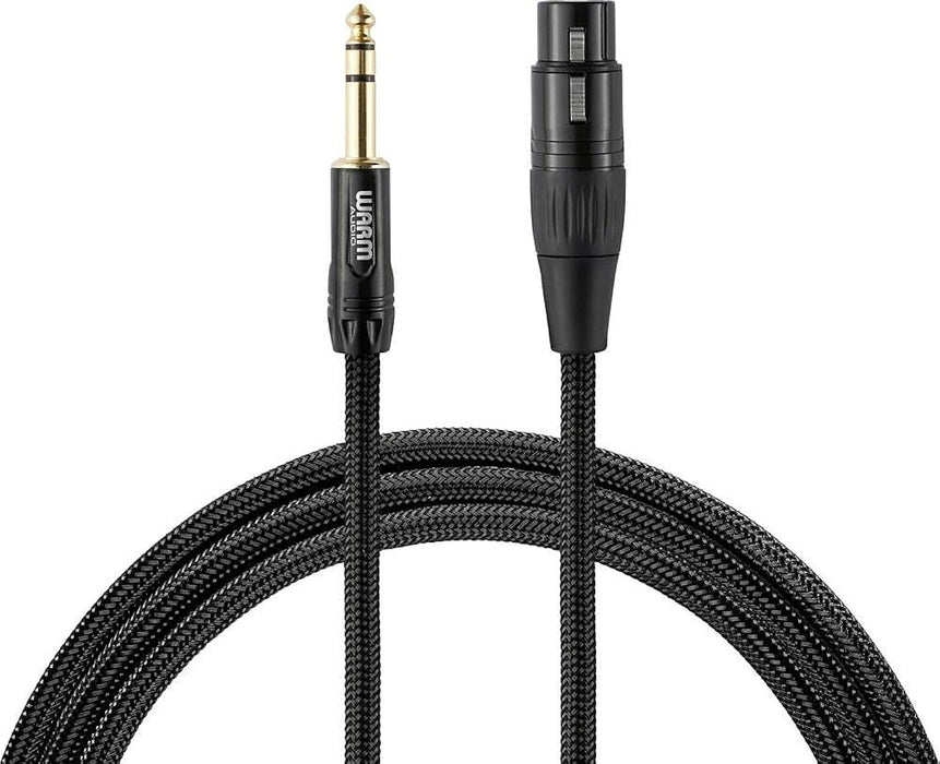 Warm Audio Premier Series XLR Female to TRS Male Cable - 3 Foot, Black/Gold