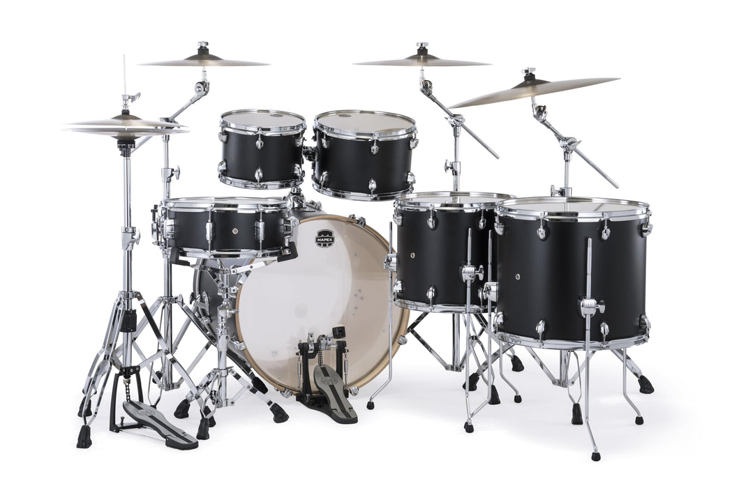 Mapex Mars Maple 6-Piece Studioease Shell Pack w/ 22" Bass Drum - Matte Black (MM628SFUKD)