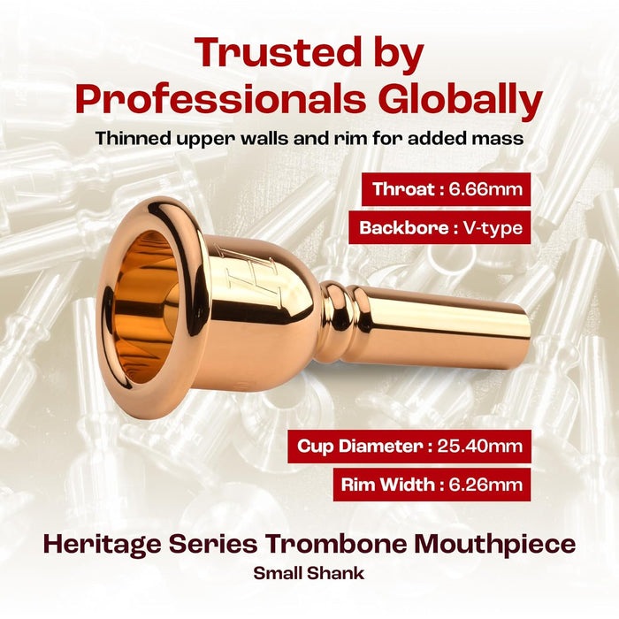 Denis Wick Heritage Trombone Mouthpiece Gold-Plated 3180G-5BS Small Shank