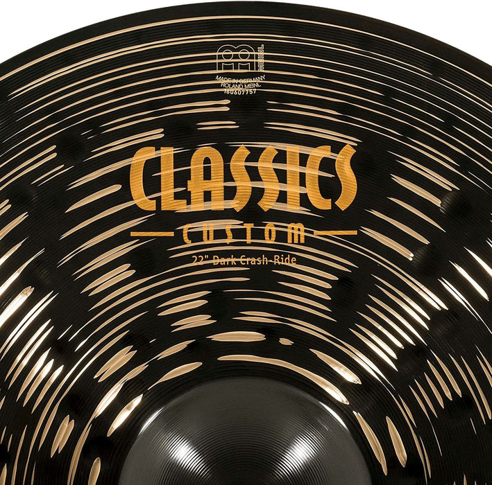 Meinl Cymbals Classics Custom Dark 22" Crash/Ride Cymbal — Made in Germany — for Rock, Metal and Fusion, 2-Year Warranty (CC22DACR)