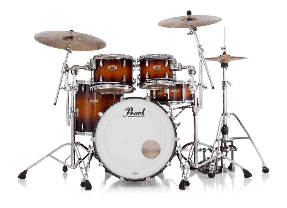 Pearl Masters Maple Pure 4-PC Shell Pack Vintage Tobacco Burst Premium Lacquer with R2 Air 7/8" Horizontal Tom Mount (Cymbals and Hardware Not Included)