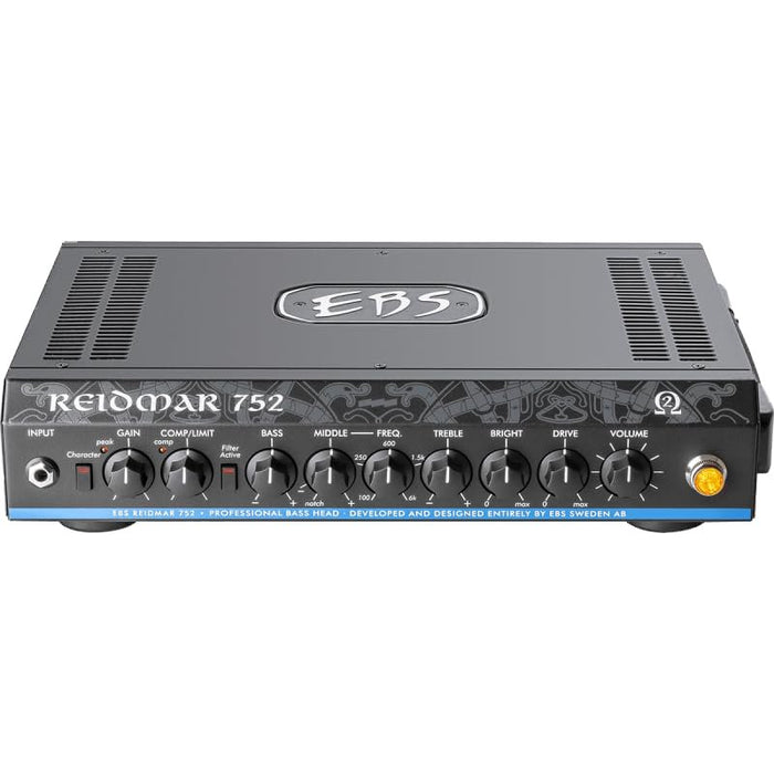 EBS Reidmar 752 Lightweight Bass Amplifier Head - 750W Class D, 2-Ohm Stable, Analog Preamp with 4-Band EQ, Drive Control, Built-in Compressor, Footswitch Ready, XLR DI Out