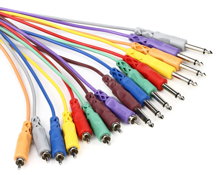 Hosa CPR-802 1/4 Inch TS to RCA Unbalanced Snake, 6.5 Feet