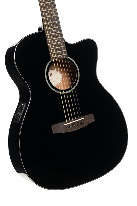 Cort L60CEBK Luce 60 OM Acoustic-Electric Guitar Black Gloss